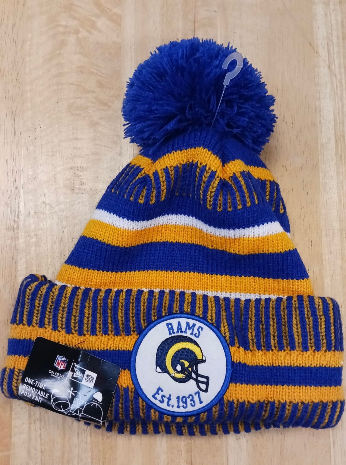 Los Angeles Rams NFL New Era winter Hat with Pom Pom