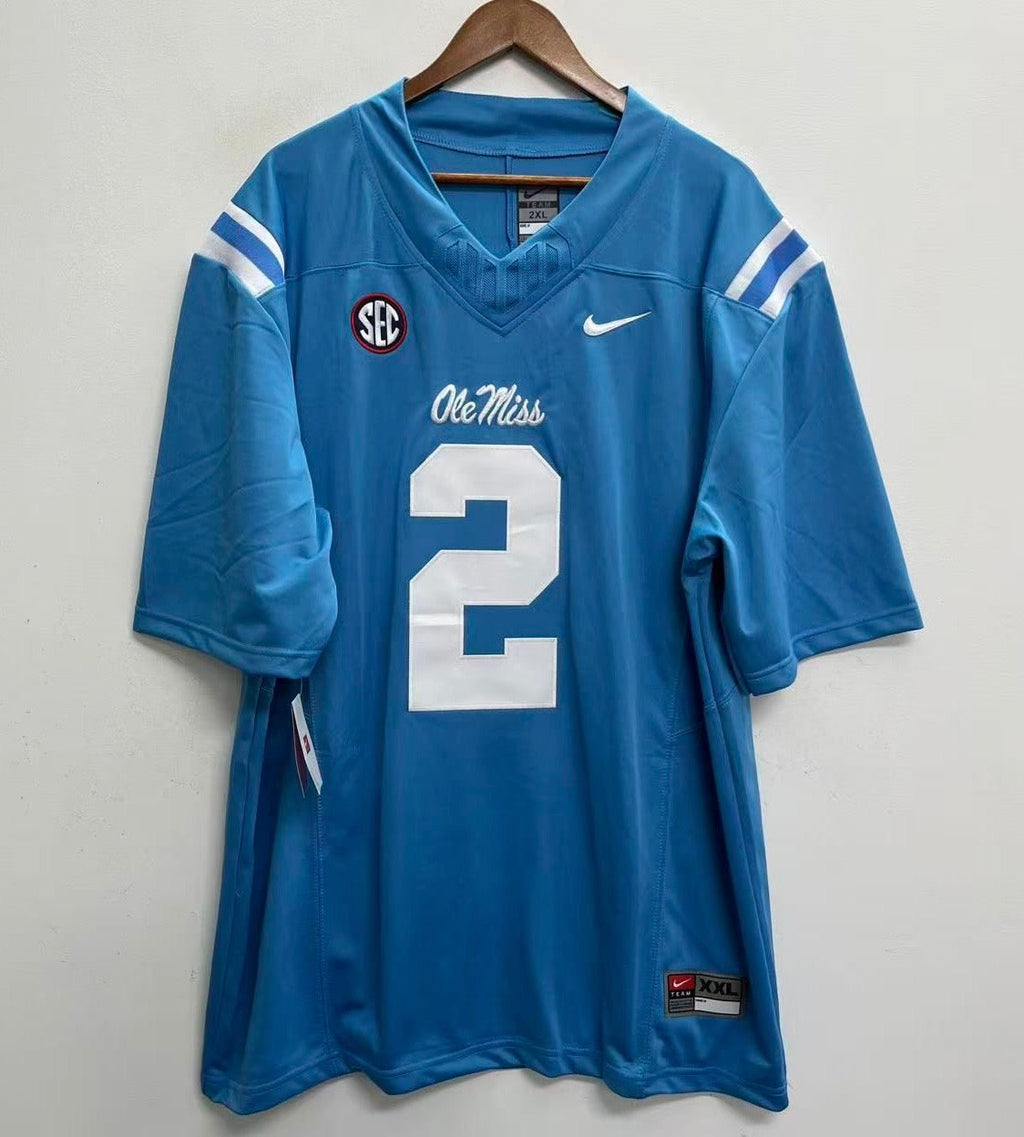 Jaxson Dart Ole Miss Rebels Official NCAA Nike Jersey blue