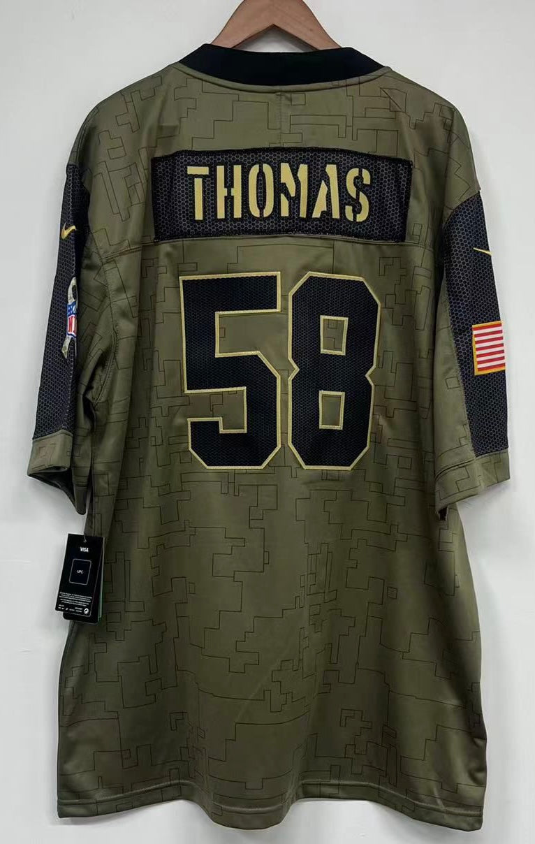 Derrick Thomas Kansas City Chiefs military salute to service Jersey