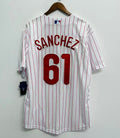 Christopher Sanchez Philadelphia Phillies Jersey white pinstripes Nike