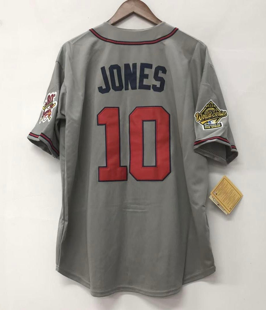 Chipper Jones Atlanta Braves Jersey Mitchell & Ness 1995 gray