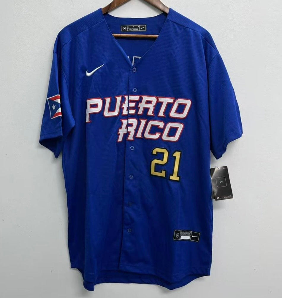 Roberto Clemente Puerto Rico jersey Nike Blue
