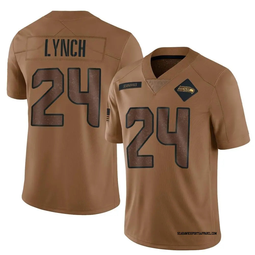 Marshawn Lynch YOUTH KIDS Seattle Seahawks Official NFL Nike Salute To Service Jersey