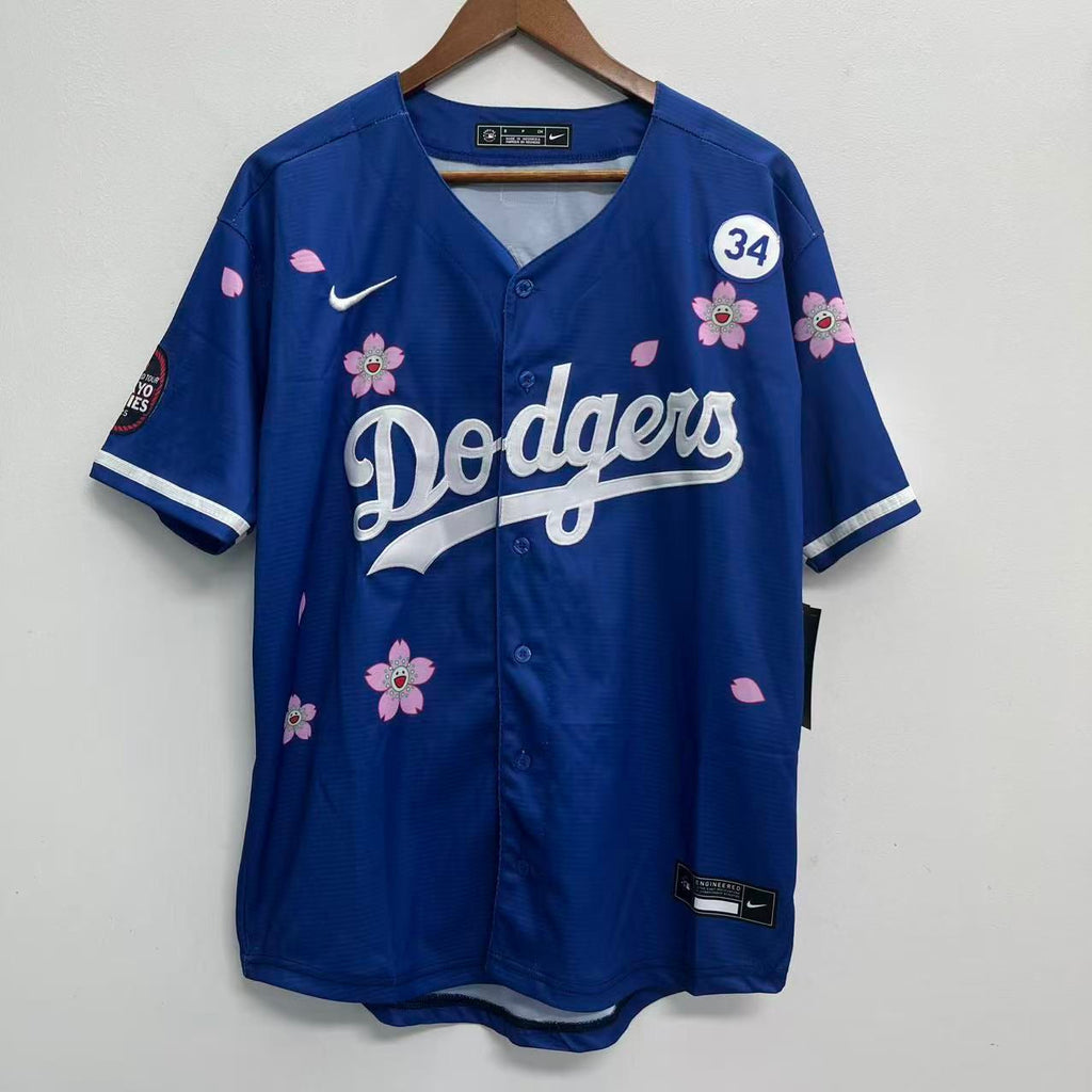 Shohei Ohtani Los Angeles Dodgers Official MLB Nike jersey flowers blue