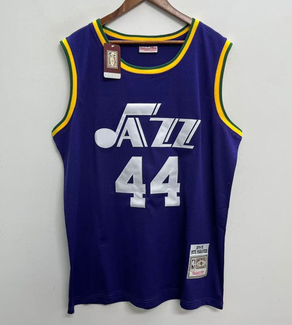 Pistol Pete Maravich Utah Jazz Official NBA Jersey Mitchell & Ness