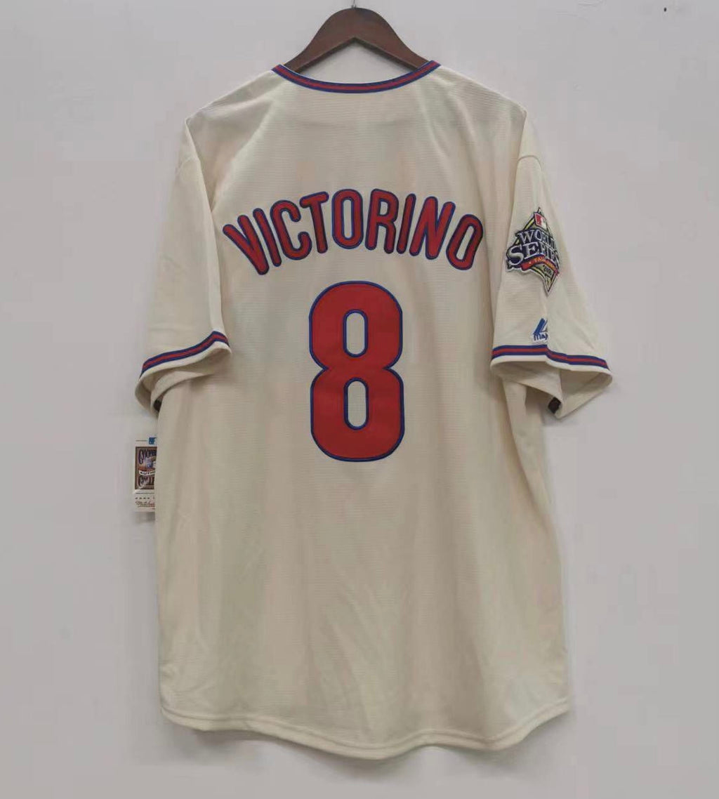 Shane Victorino Philadelphia Phillies 2008 World Series jersey cream color