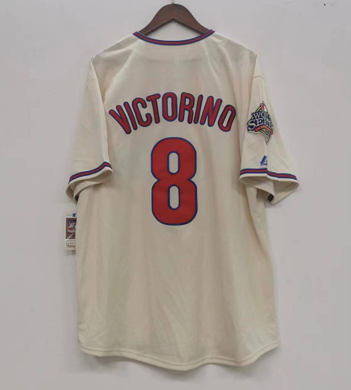 Shane Victorino Philadelphia Phillies 2008 World Series jersey cream color