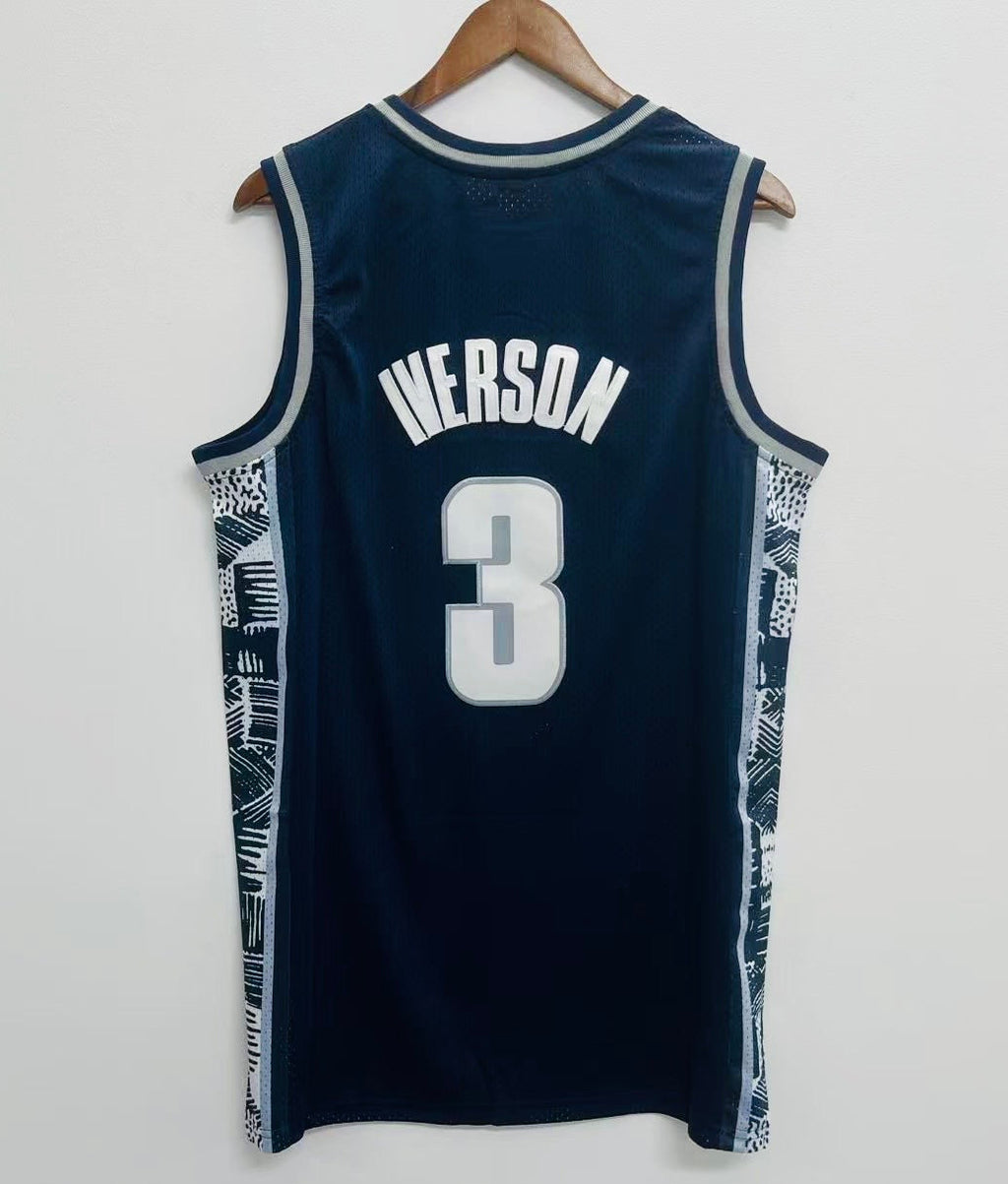 Allen Iverson Georgetown Hoyas Stitched blue Mitchell & Ness Jersey