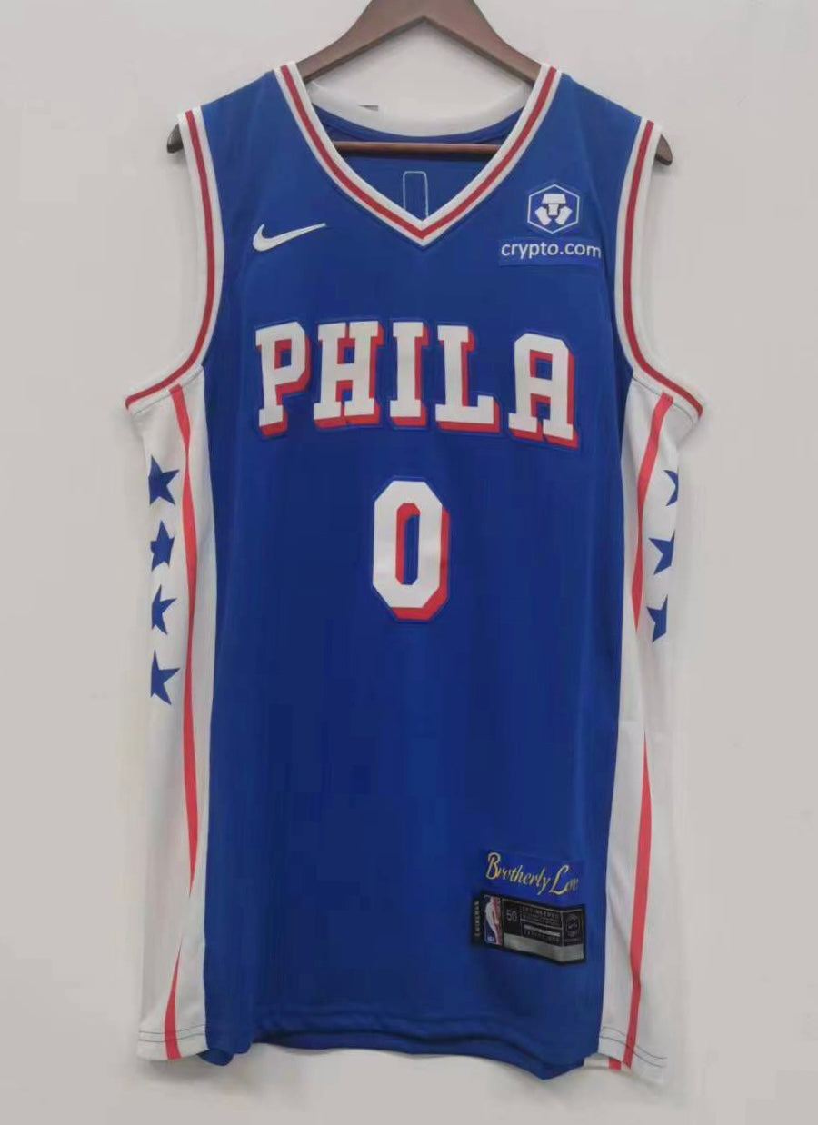 Tyrese Maxey Philadelphia 76ers Official NBA Nike Jersey Blue