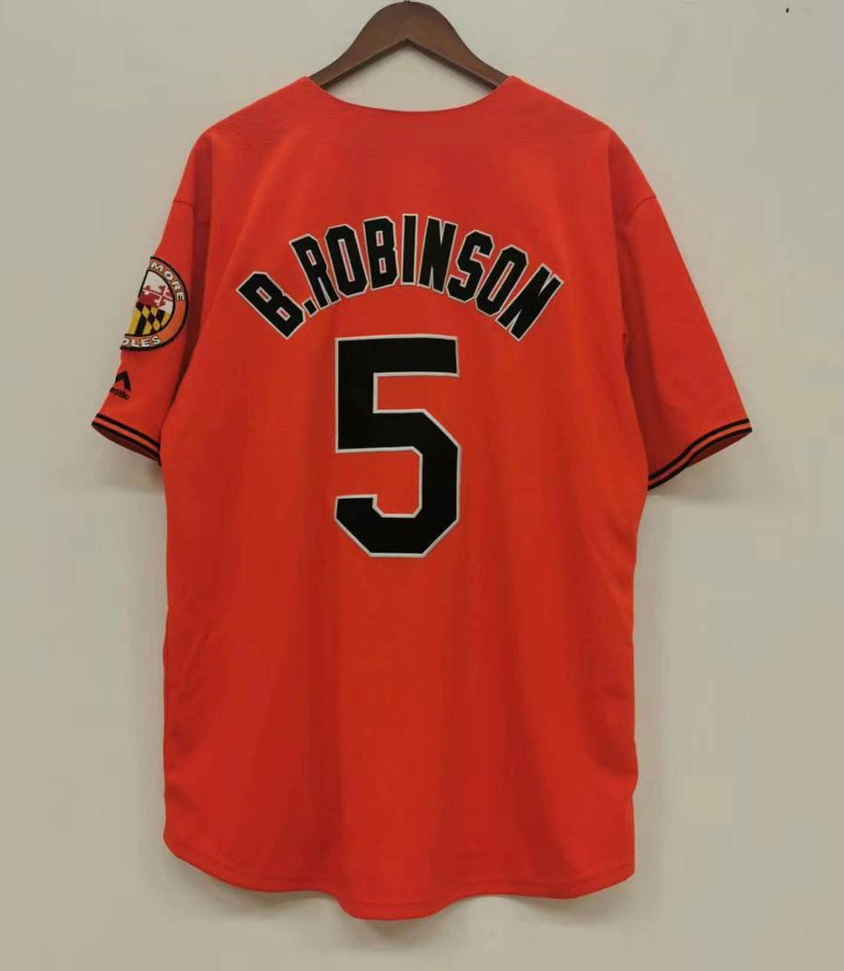 Brooks Robinson Baltimore Orioles Official MLB Jersey Majestic orange