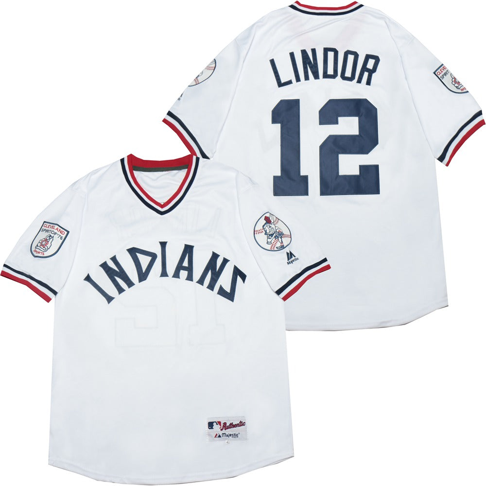 Francisco Lindor Cleveland Indians Official MLB Jersey Majestic
