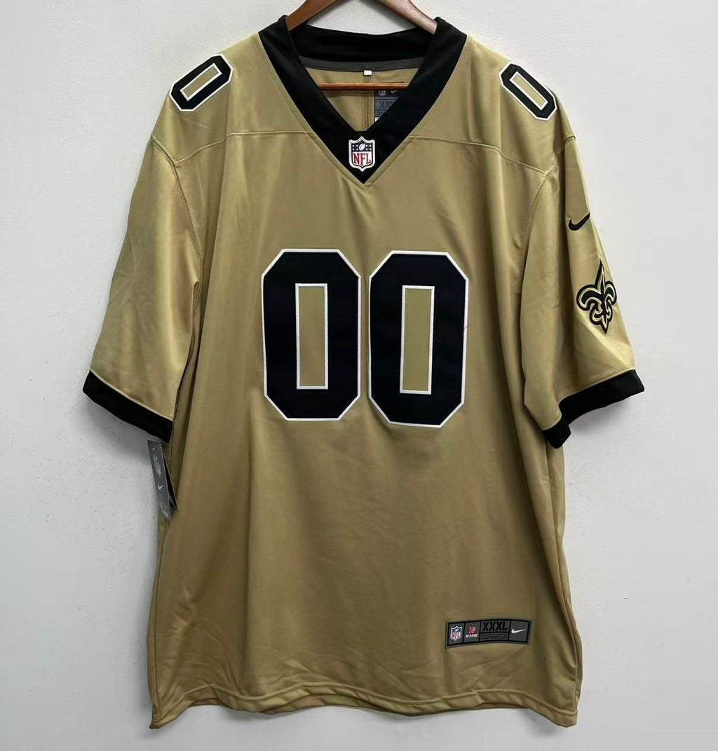 Any Name and number customized New Orleans Saints NFL Nike Jersey gold