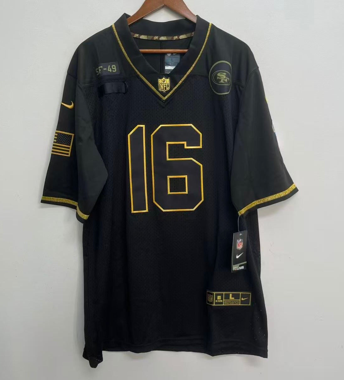 Joe Montana San Francisco 49ers military salute to service Jersey Black