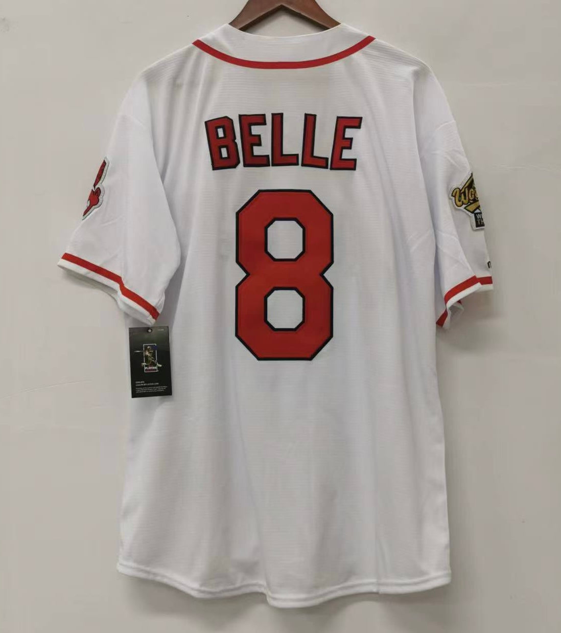 Albert Belle Cleveland Indians Official MLB Majestic 1995 World Series Jersey