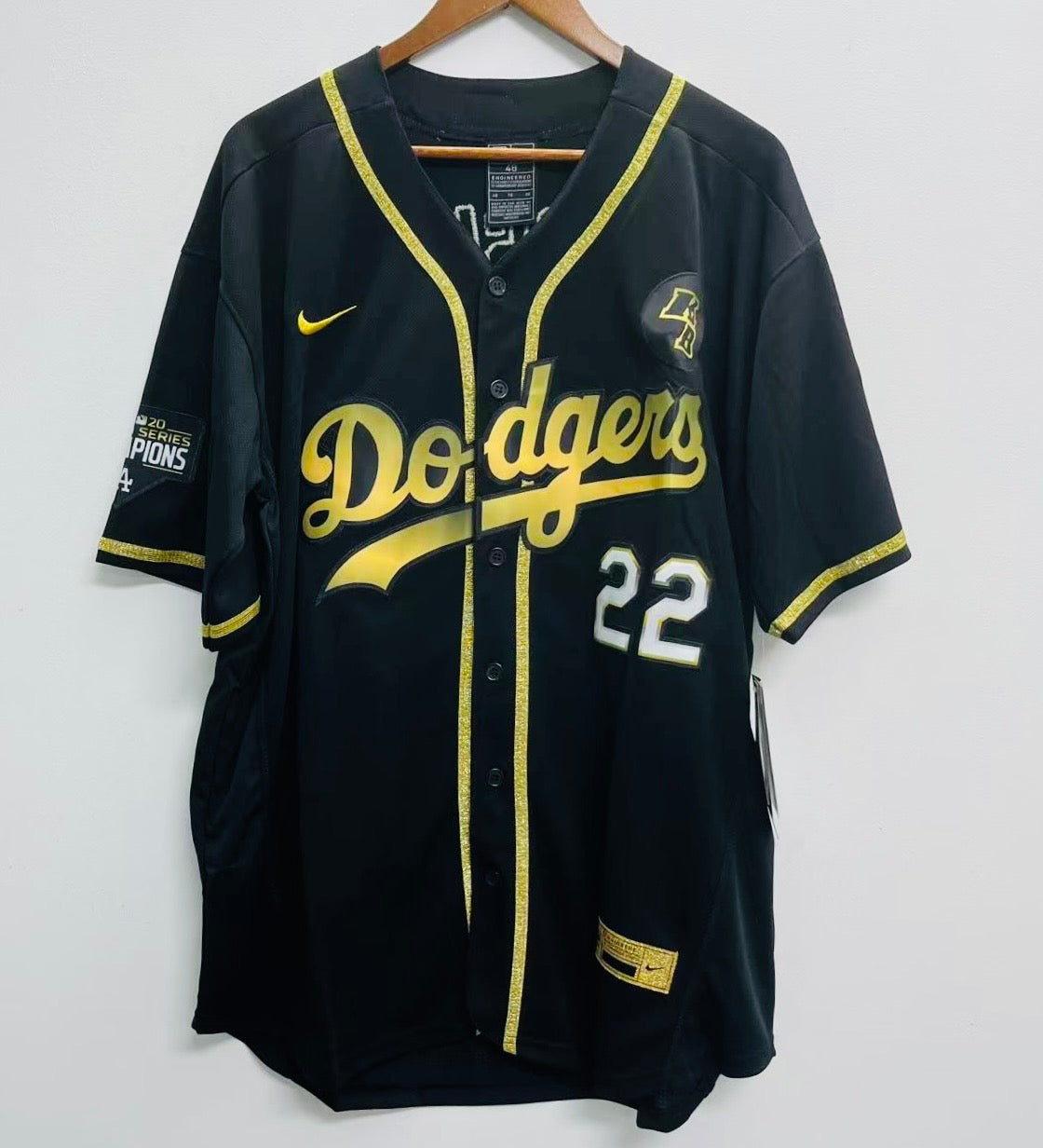 Clayton Kershaw Los Angeles Dodgers Official MLB 2020 World Series Jersey black