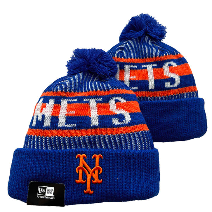 New York Mets MLB New Era winter knit Hat with Pom Pom