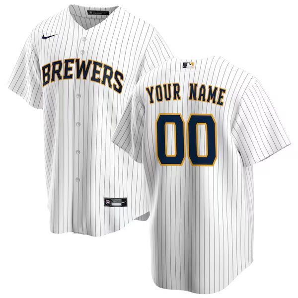 Milwaukee Brewers Any Name and Number customized YOUTH KIDS Official MLB Nike jersey white