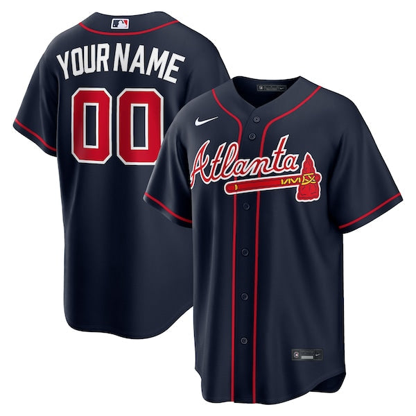 Atlanta Braves Any Name and Number customized YOUTH KIDS Official MLB Nike jersey blue