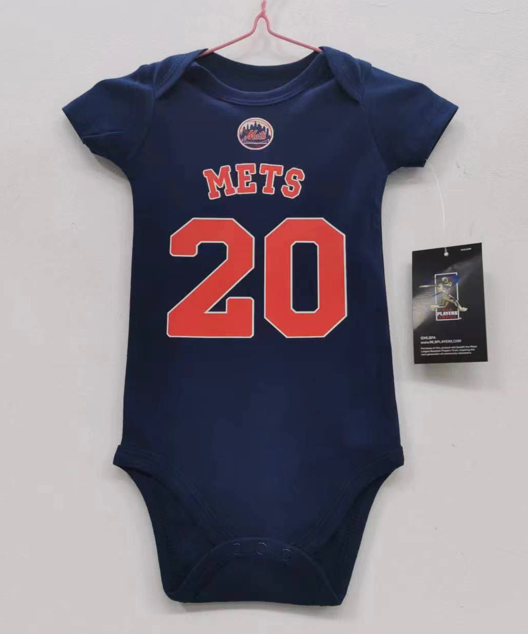 Pete Alonso New York Mets baby onesie creeper snap suit b/t blue