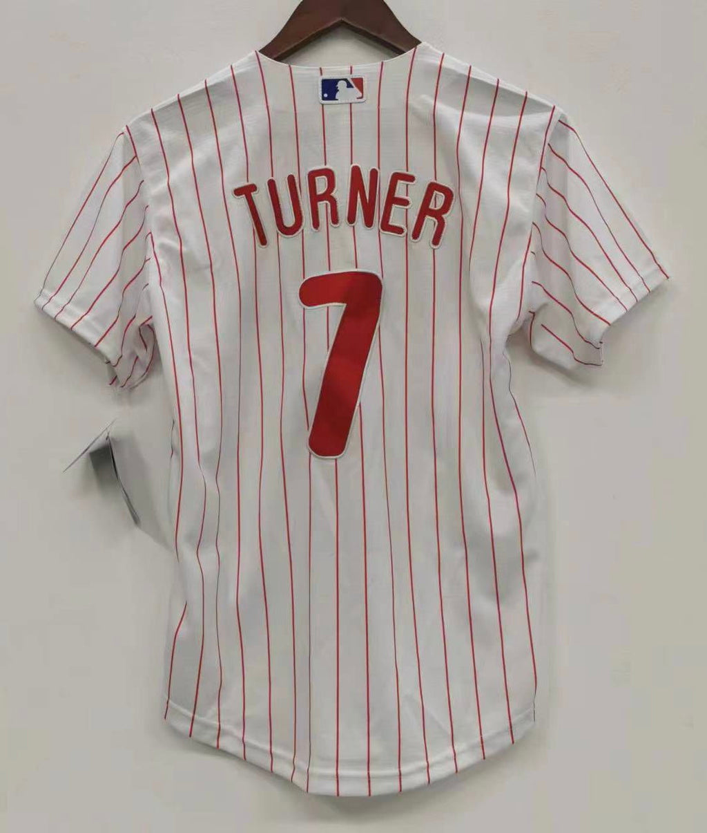 Trea Turner Philadelphia Phillies Official MLB Nike Jersey white pinstripes