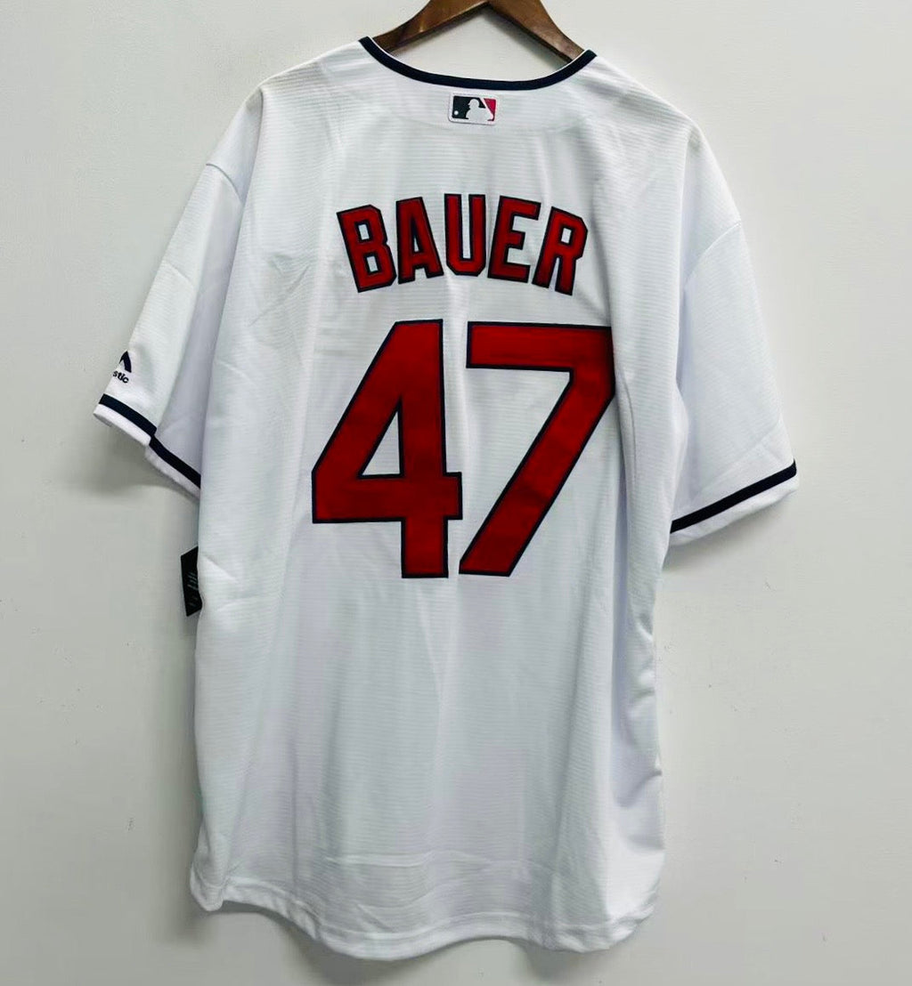 Trevor Bauer Cleveland Indians Official MLB Majestic jersey white