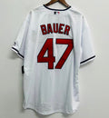 Trevor Bauer Cleveland Indians Official MLB Majestic jersey white