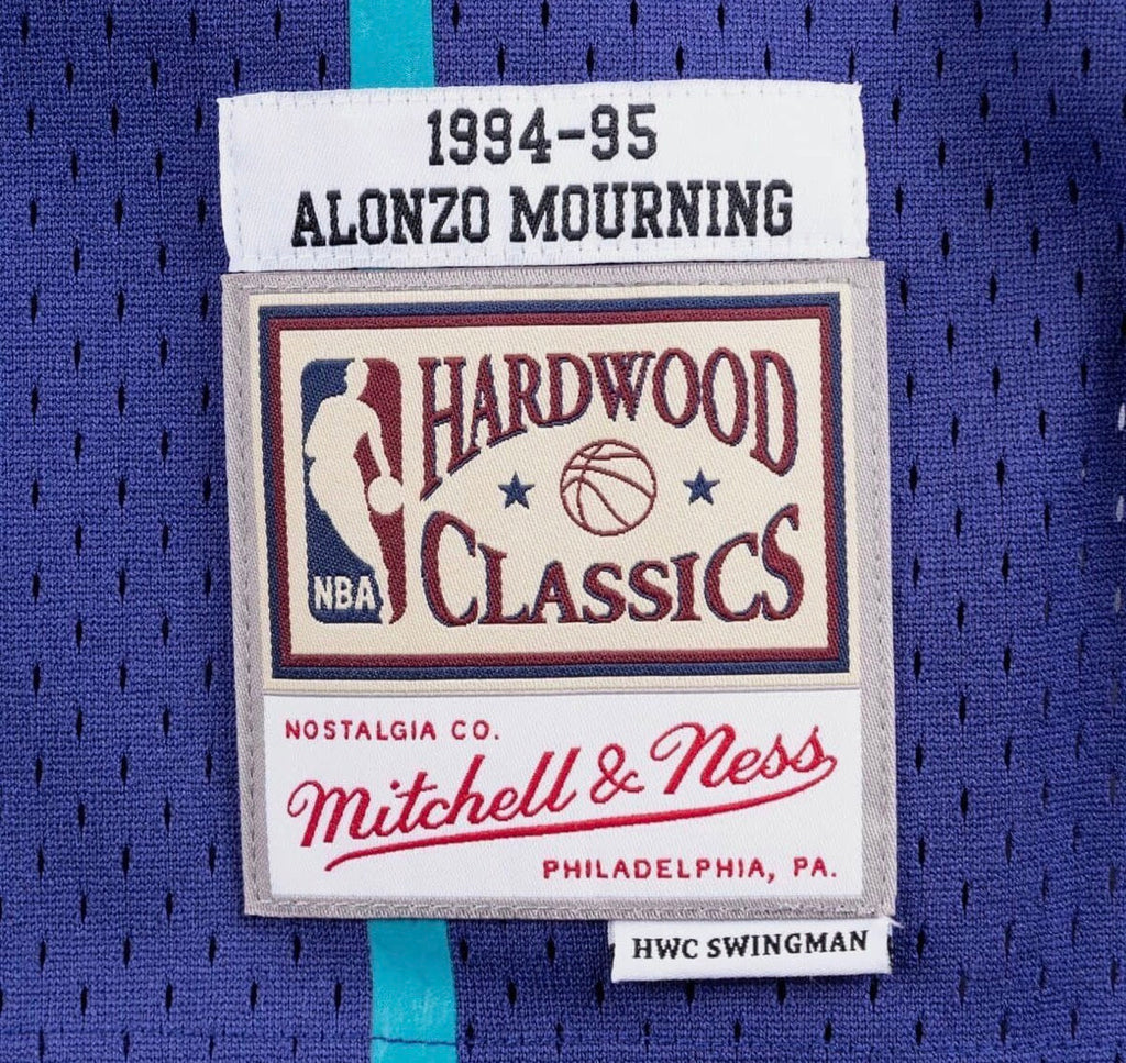 Alonso Mourning Charlotte Hornets 1994-95 Official NBA Mitchell & Ness Jersey