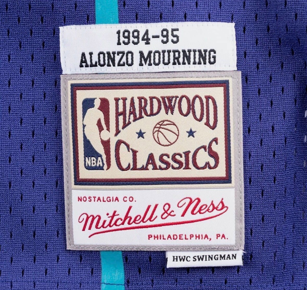 Alonso Mourning Charlotte Hornets 1994-95 Official NBA Mitchell & Ness Jersey