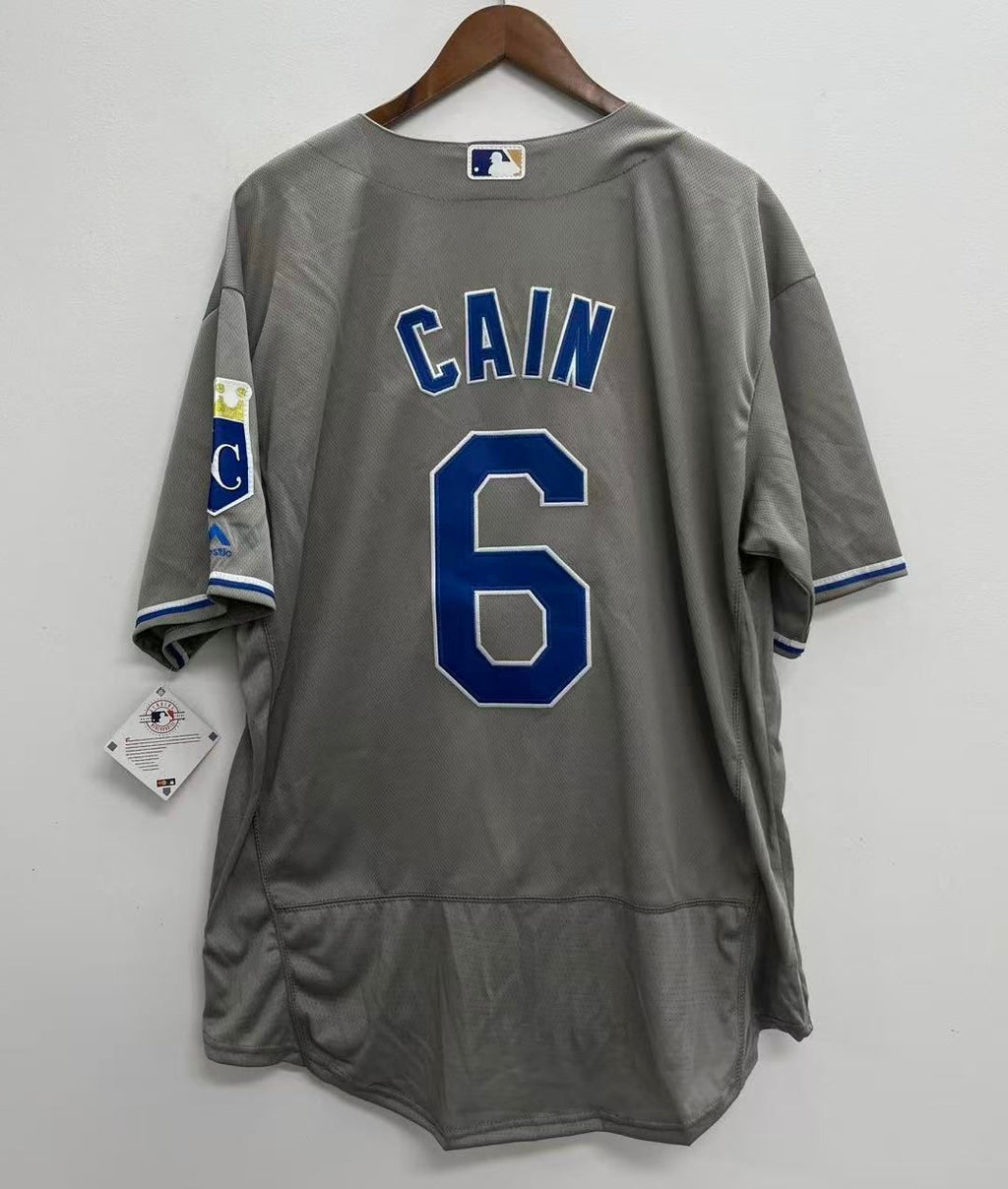 Lorenzo Cain Kansas City Royals Jersey Majestic gray