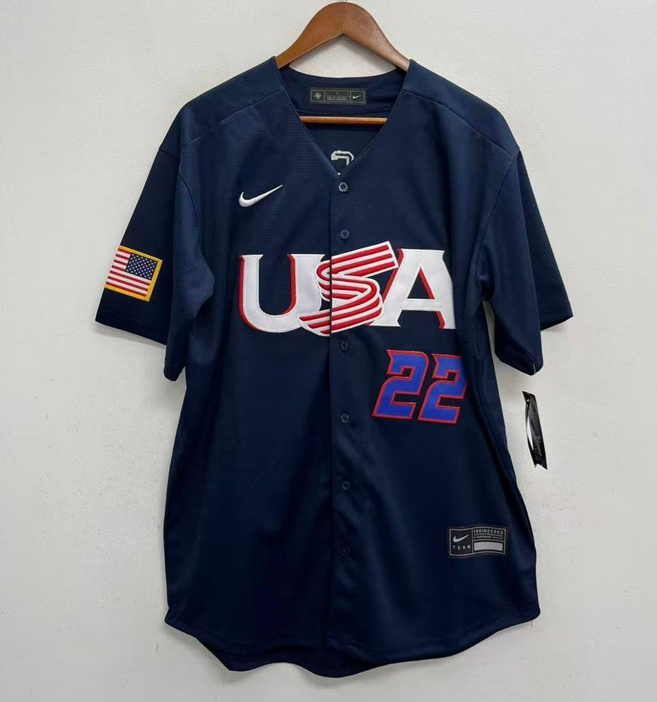 Clayton Kershaw USA baseball YOUTH KIDS Official Nike Jersey blue