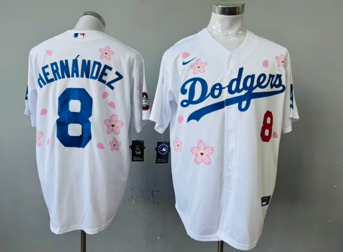 Kike Enrique Hernandez Los Angeles Dodgers Official MLB Jersey Flowers
