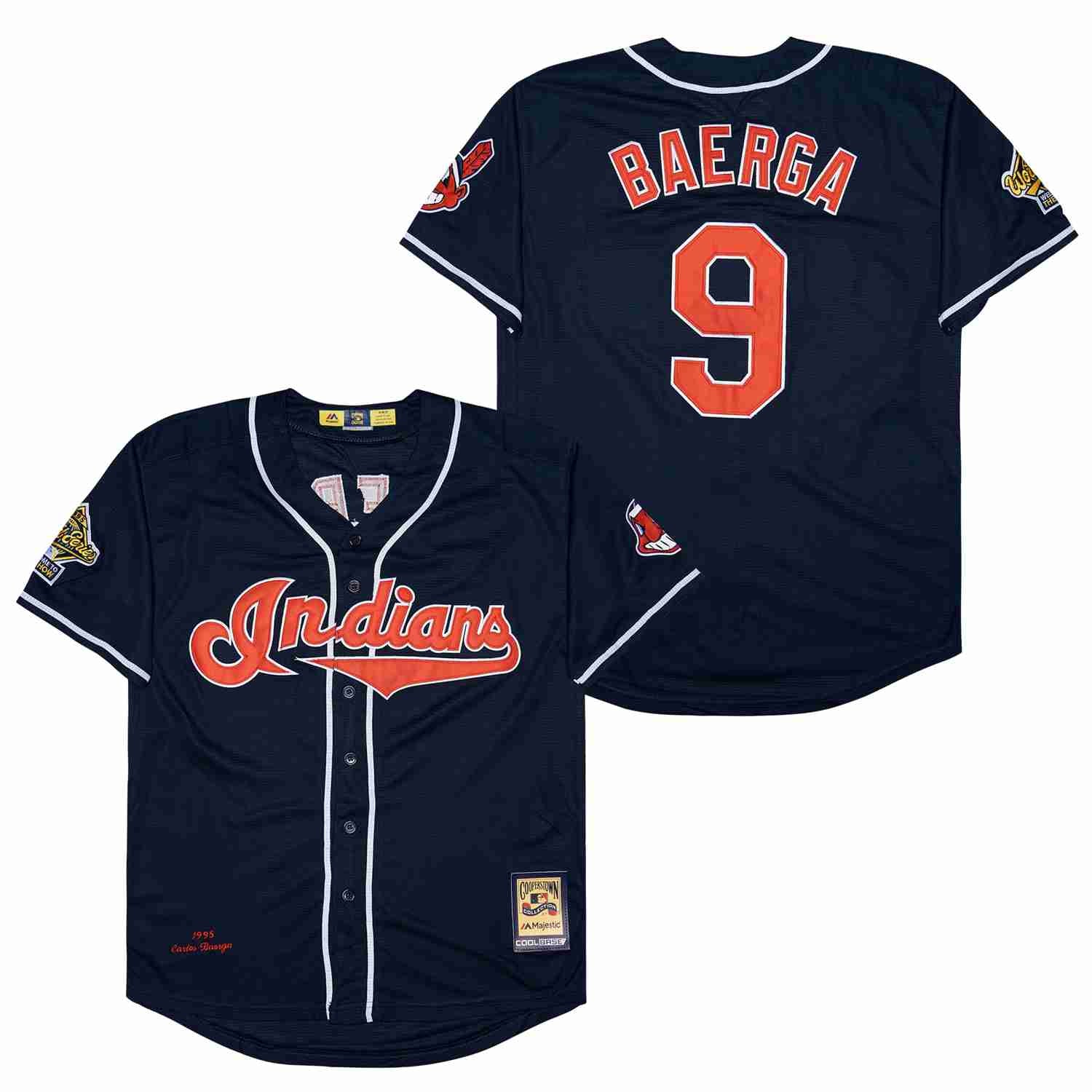 Carlos Baerga Cleveland Indians 1995 World Series Official MLB Jersey Majestic