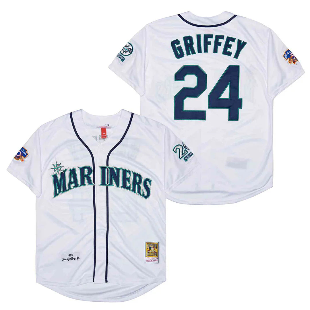 Ken Griffey Jr. YOUTH KIDS Seattle Mariners Official MLB jersey Mitchell & Ness white