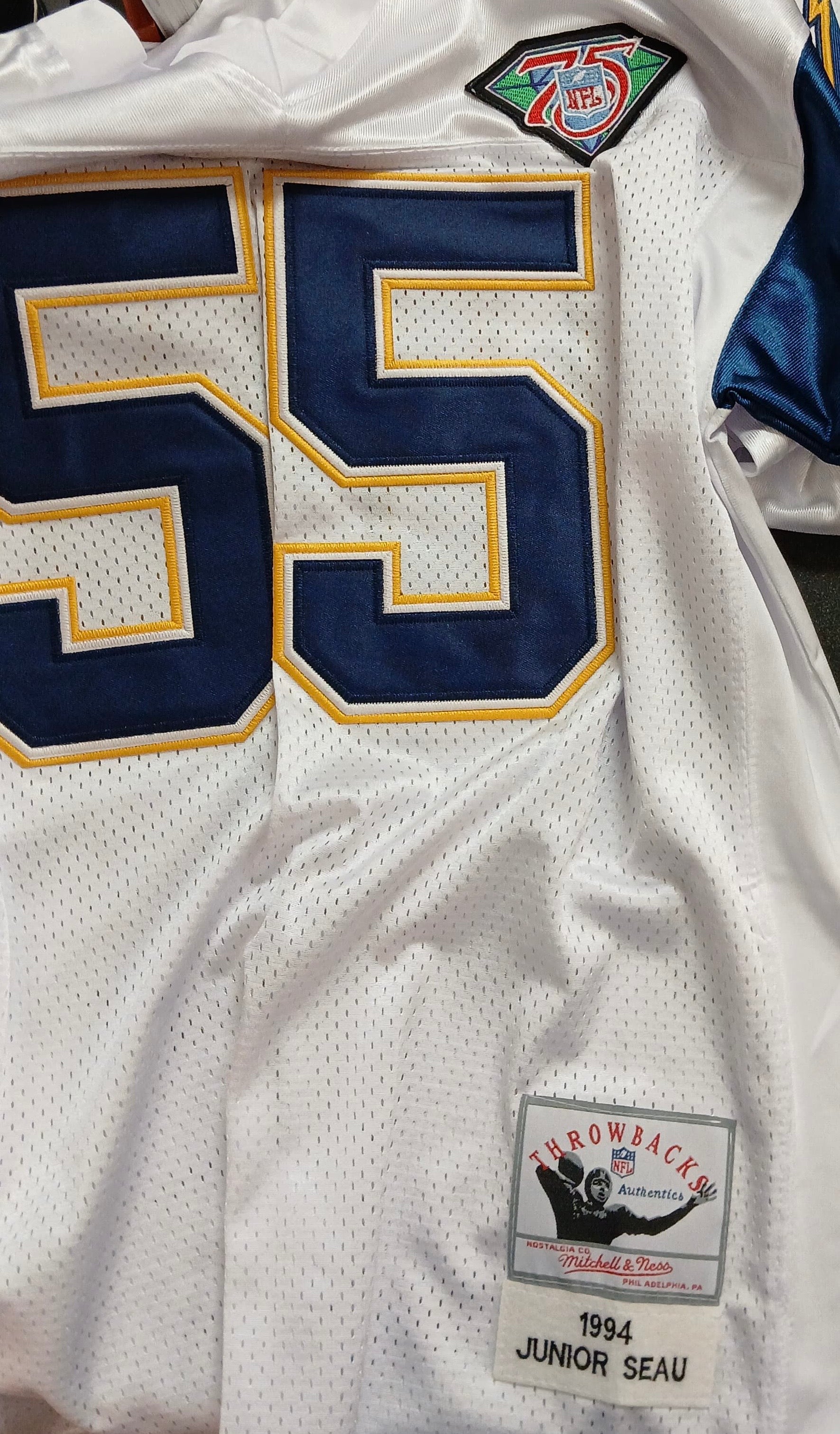 Junior Seau 1994 San Diego Chargers Jersey white Mitchell & Ness