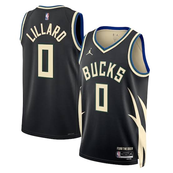 Damian Lillard Milwaukee Bucks Official NBA Nike Jersey