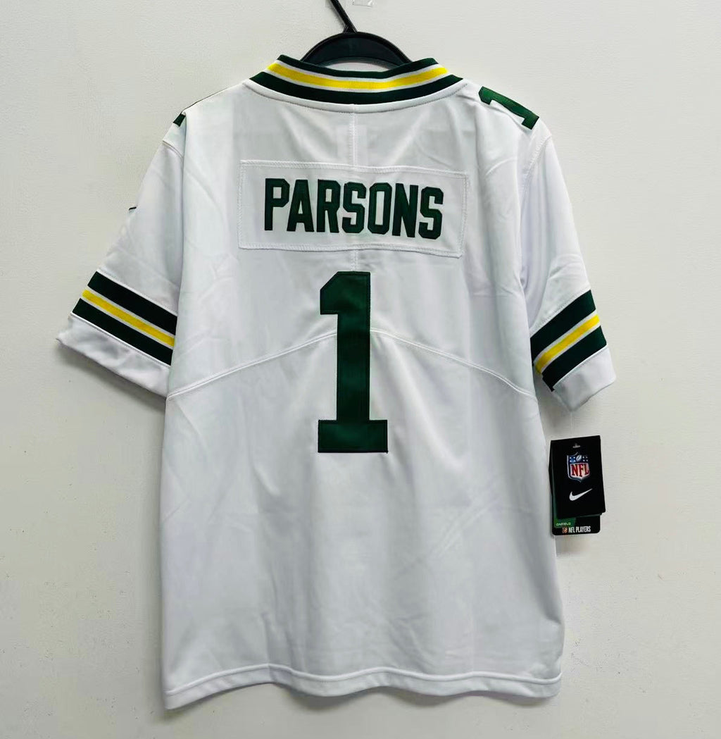Micah Parsons YOUTH KIDS Green Bay Packers Official NFL Jersey white