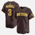 Jackson Merrill YOUTH KIDS San Diego Padres Official MLB Nike Jersey brown