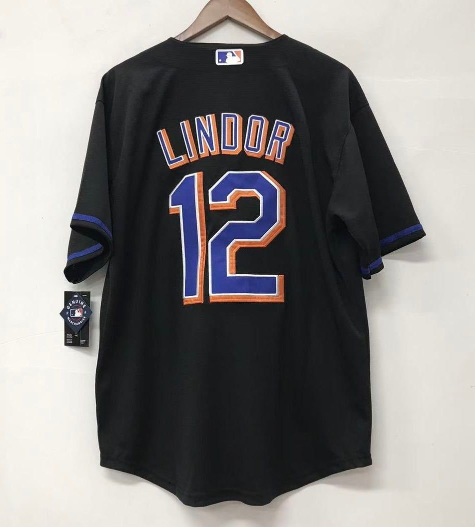 Francisco Lindor New York Mets Official MLB Jersey Nike black