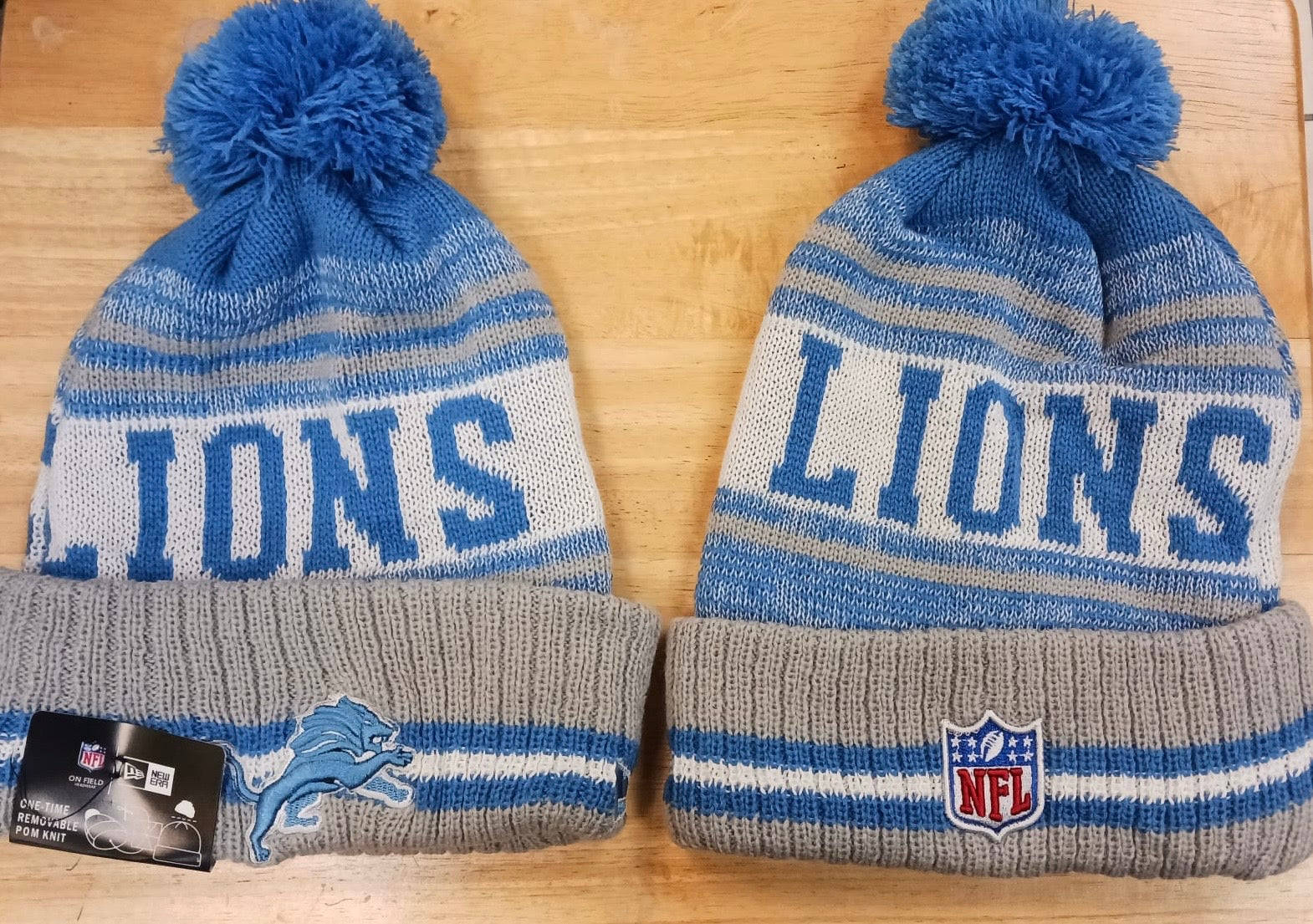 Detroit Lions NFL New Era winter knit Hat with Pom Pom