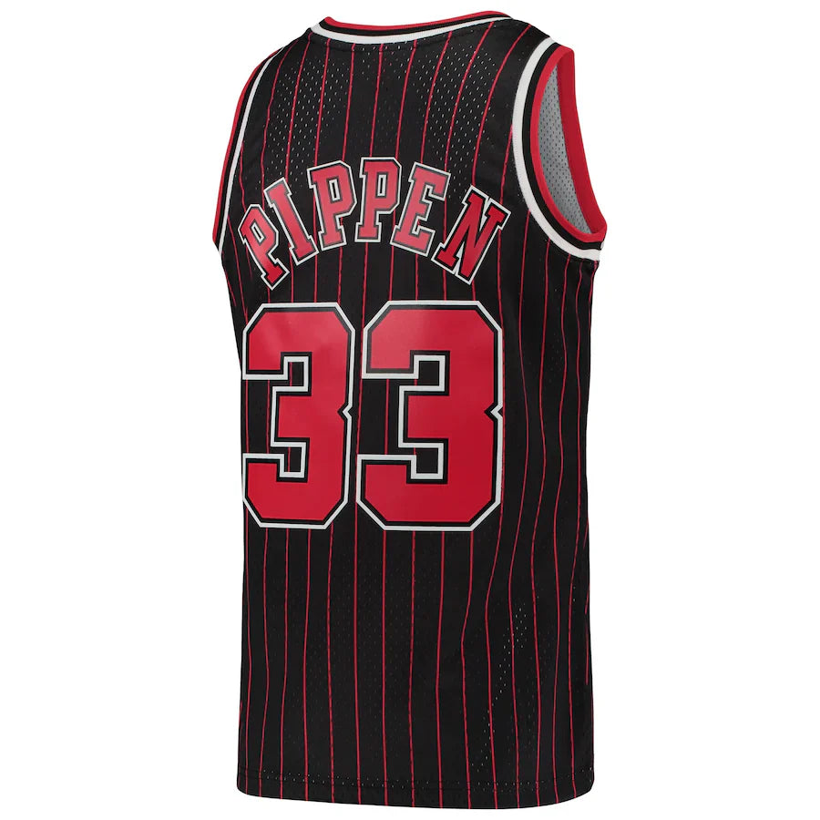 Scottie Pippen Chicago Bulls Official NBA Mitchell & Ness Jersey black pinstripes