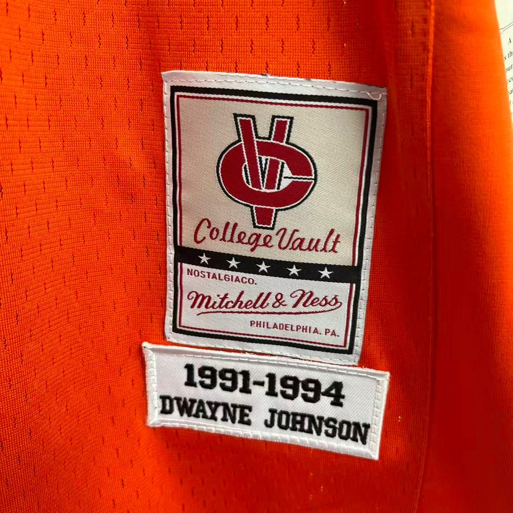 Dwayne Johnson The Rock Miami Hurricanes Official NCAA Mitchell & Ness Jersey