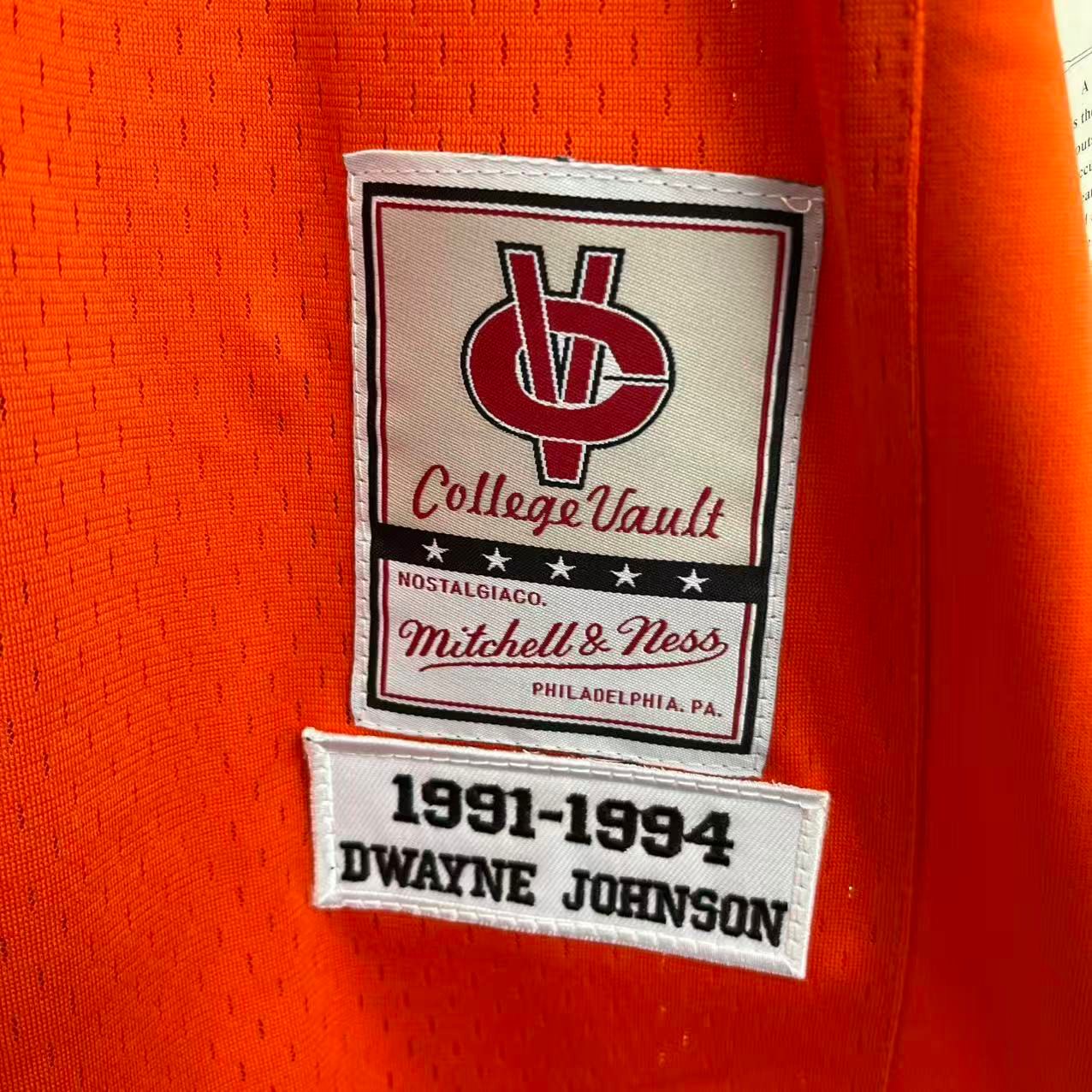 Dwayne Johnson The Rock Miami Hurricanes Official NCAA Mitchell & Ness Jersey