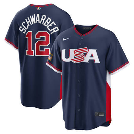 Kyle Schwarber 2026 USA baseball YOUTH KIDS Official Nike Jersey