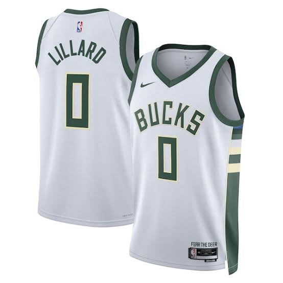 Damian Lillard Milwaukee Bucks Official NBA Nike Jersey