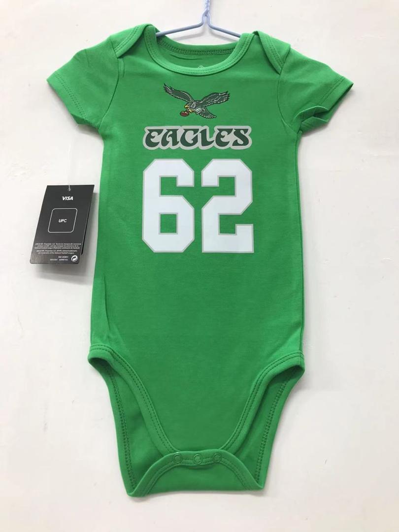 Philadelphia Eagles Jason Kelce Kelly Green baby onesie creeper snap suit b/t