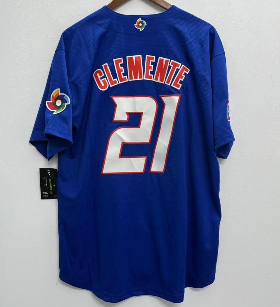 Roberto Clemente Puerto Rico jersey Nike Blue