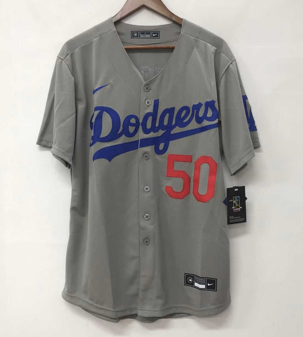 Mookie Betts Los Angeles Dodgers Official Nike Jersey gray