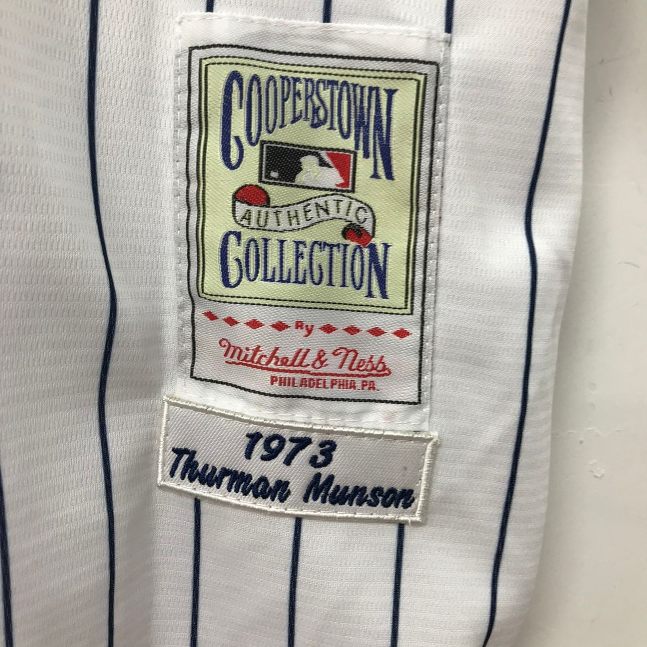 Thurman Munson New York Yankees Jersey pinstripes Mitchell & Ness 1973