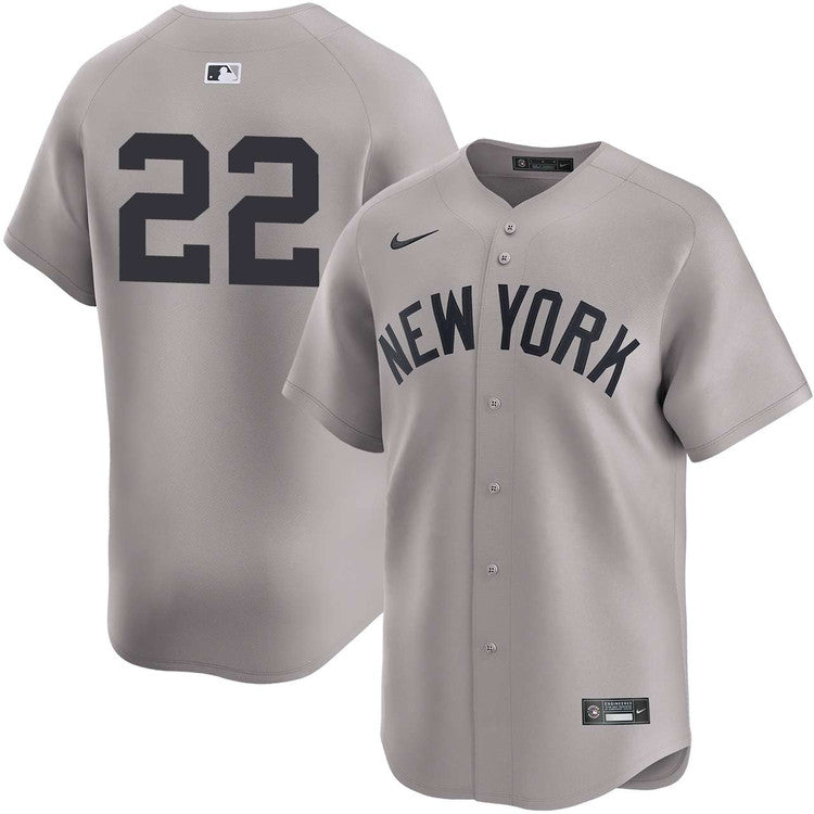 Ben Rice YOUTH KIDS New York Yankees Official MLB Nike gray road Jersey no name