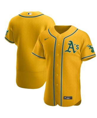 Oakland Athletics A’s Official MLB Nike No name blank back jersey yellow